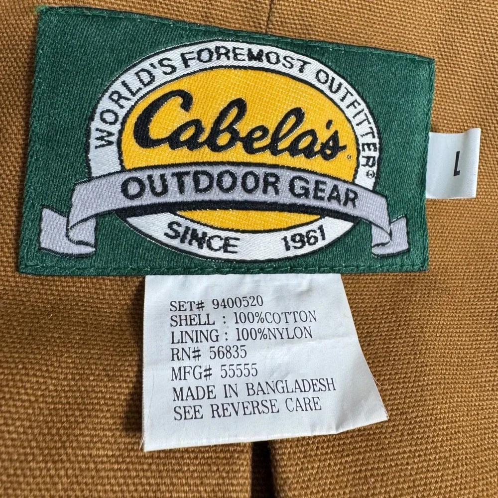 VTG Cabelas Outdoor Gear Hunting Jacket Youth Boys L Brown Canvas Corduroy Chore